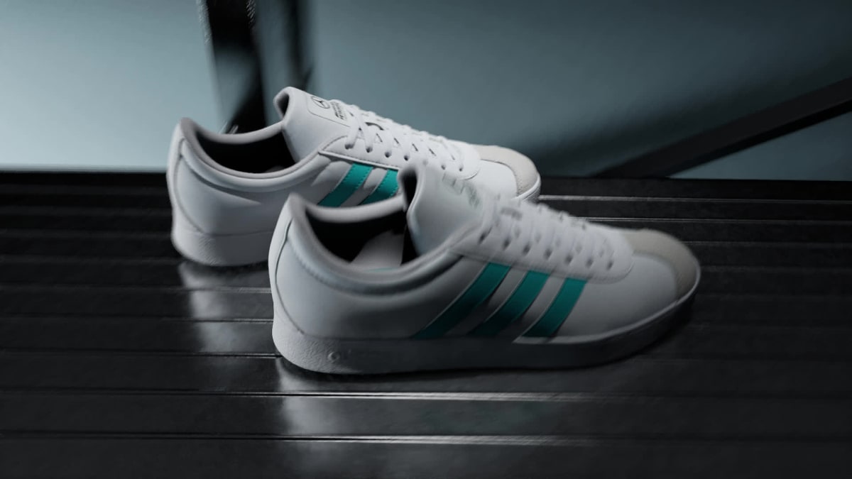 Adidas Men's VL COURT MER Shoes - Cloud White / Semi Mint Rush / Grey One - Image 2