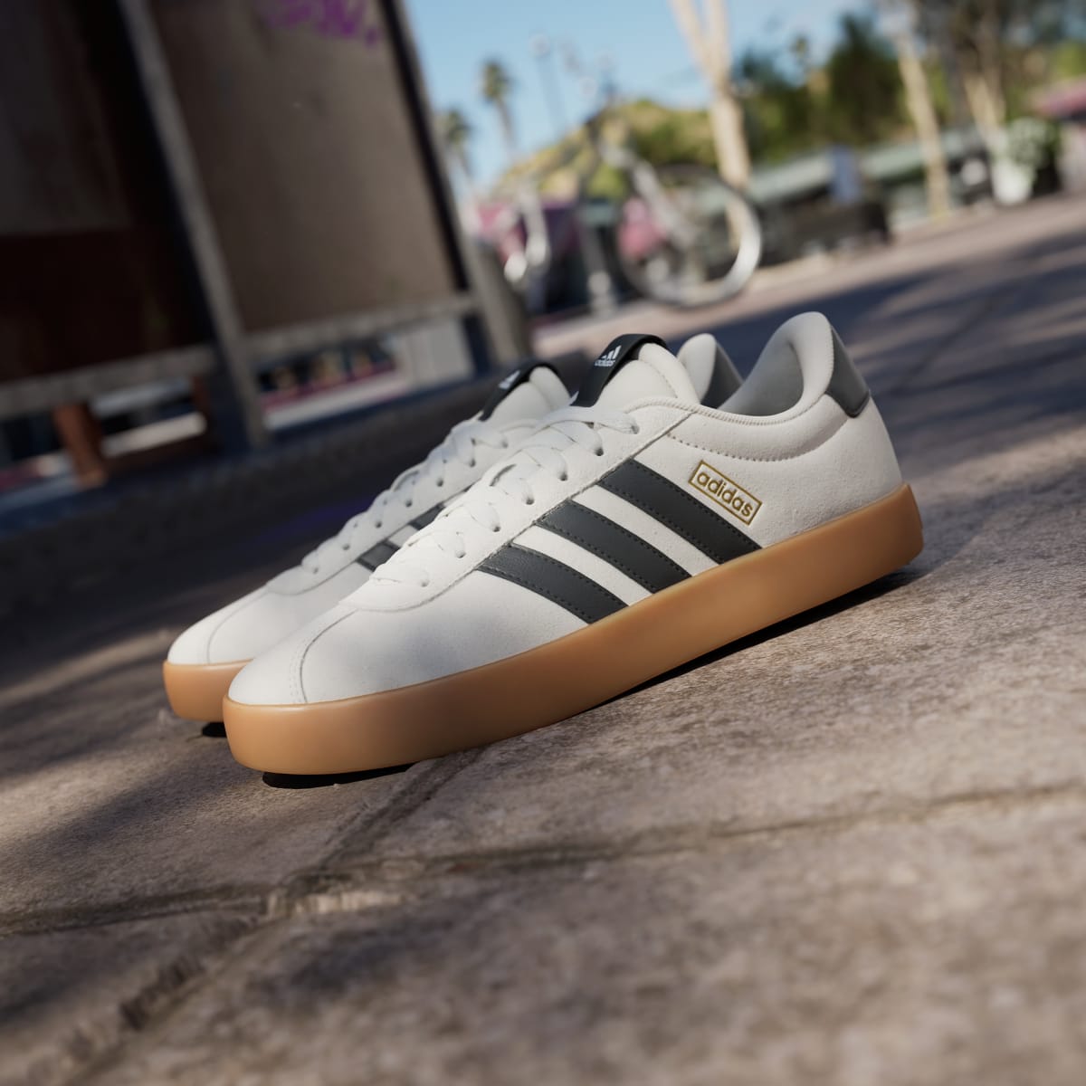 Adidas Men's VL Court 3.0 Shoes - Alumina / Core Black / Gold Metallic - Image 8