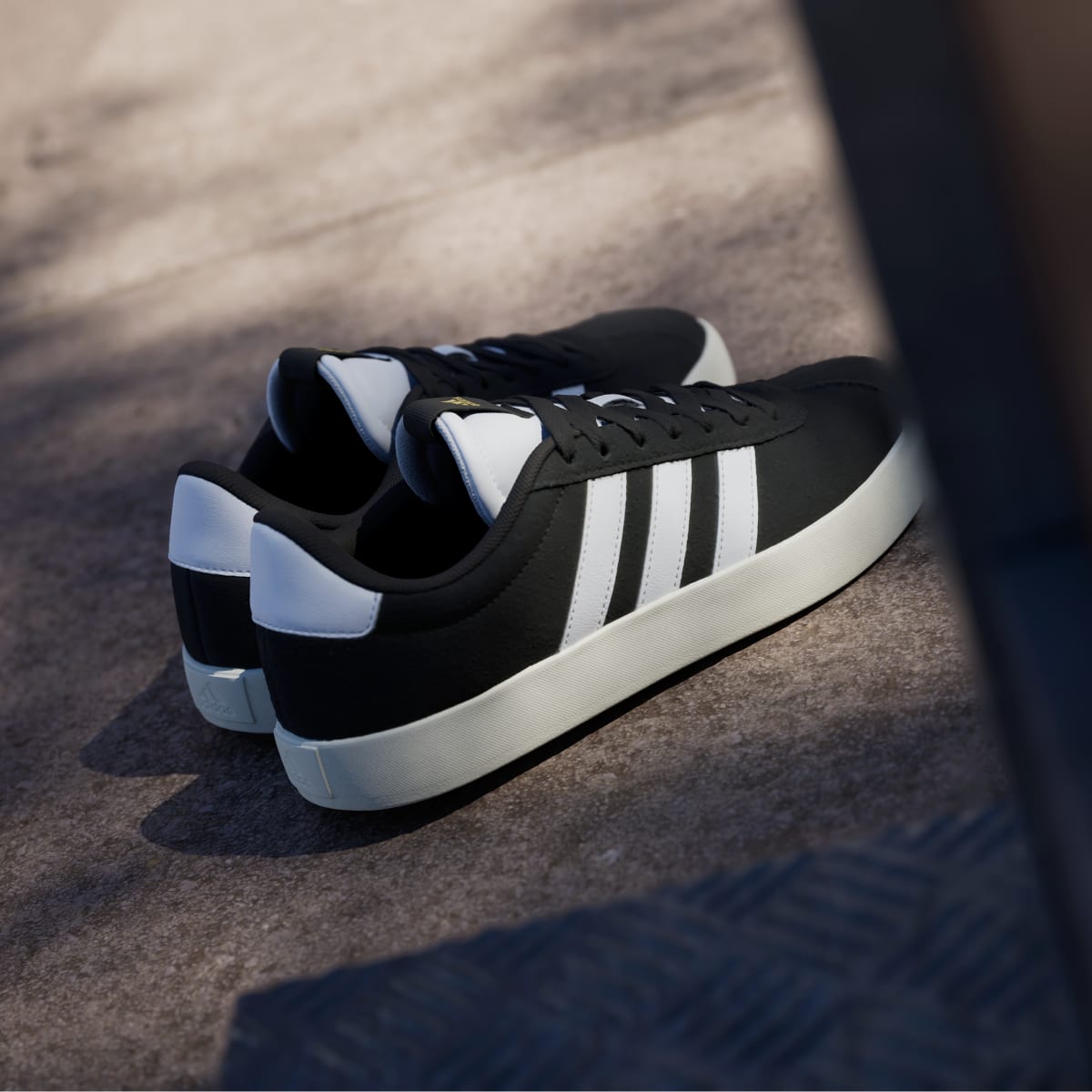 Adidas Women's VL Court 3.0 Shoes - Core Black / Cloud White / Gold Metallic - Image 6