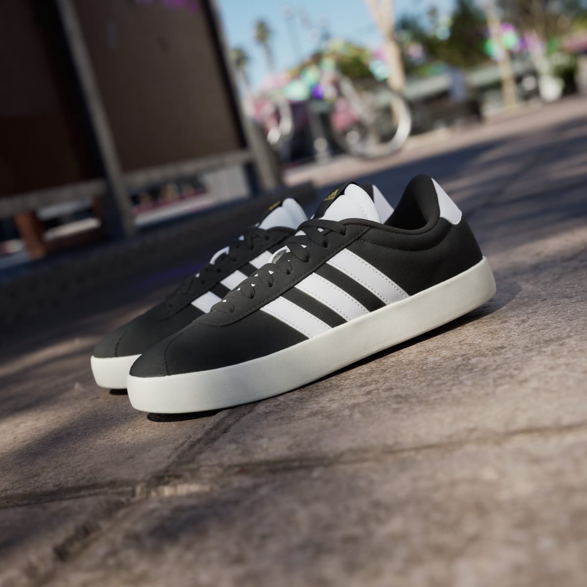 Adidas Women's VL Court 3.0 Shoes - Core Black / Cloud White / Gold Metallic - Image 8