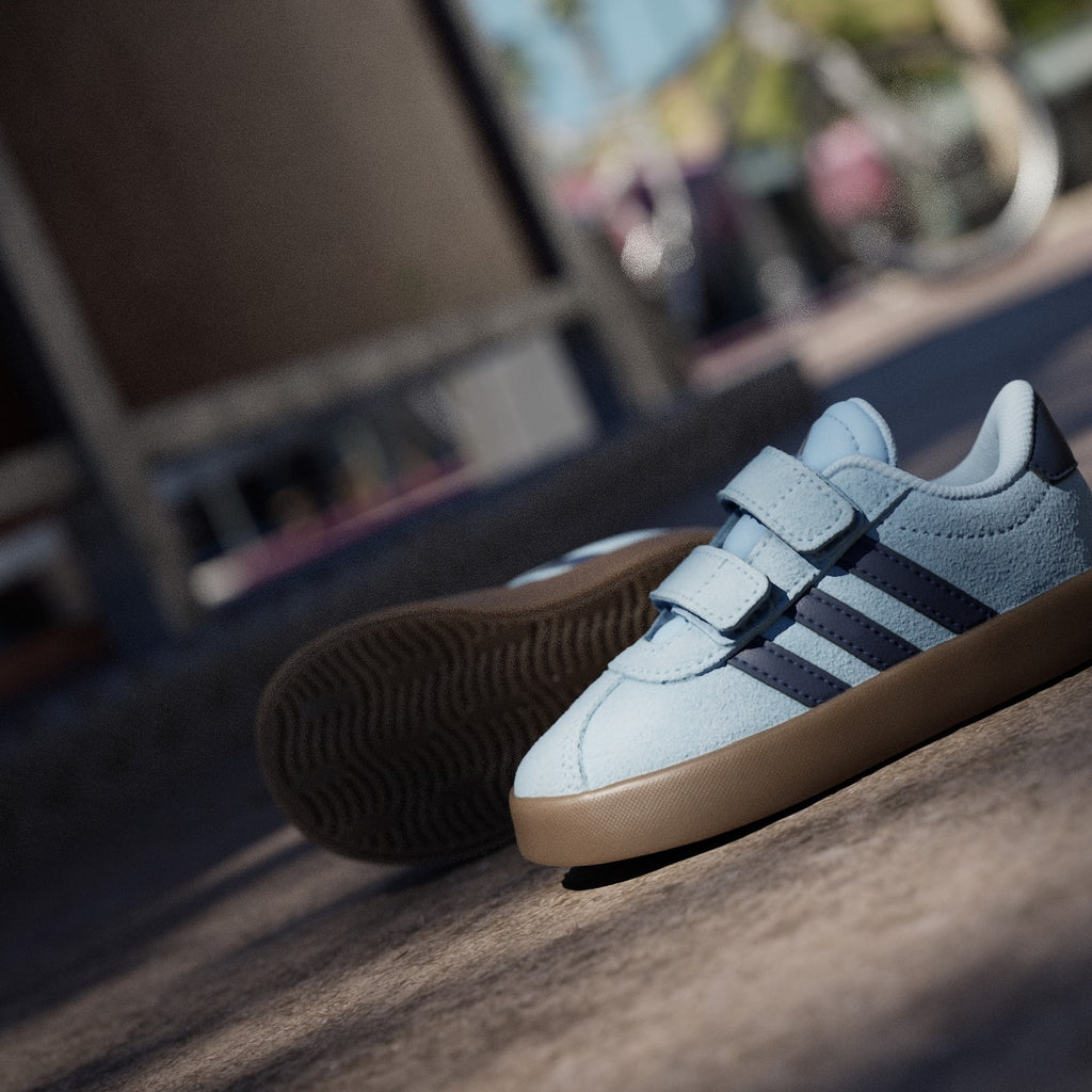 Adidas Kids' VL Court 3.0 Shoes - Clear Sky / Night Indigo / Gum - Image 10