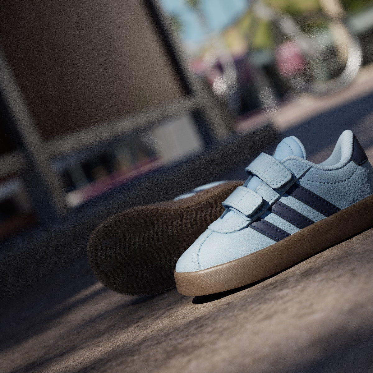Adidas Kids' VL Court 3.0 Shoes - Clear Sky / Night Indigo / Gum - Image 10