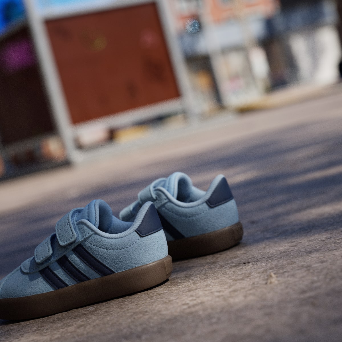 Adidas Kids' VL Court 3.0 Shoes - Clear Sky / Night Indigo / Gum - Image 9