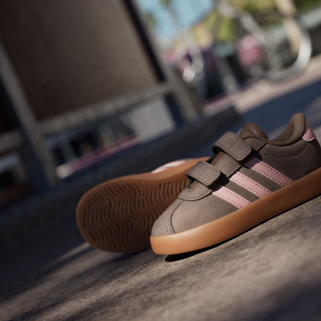 Adidas Kids' VL Court 3.0 Shoes - Earth Strata / Semi Frozen Turbo / Amber Gum - Image 10
