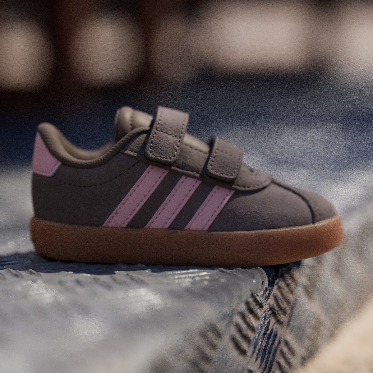 Adidas Kids' VL Court 3.0 Shoes - Earth Strata / Semi Frozen Turbo / Amber Gum - Image 3