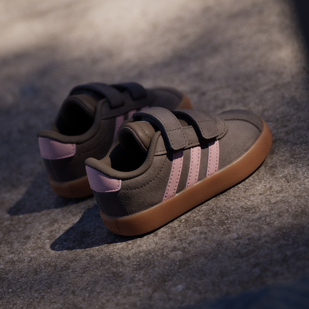 Adidas Kids' VL Court 3.0 Shoes - Earth Strata / Semi Frozen Turbo / Amber Gum - Image 6