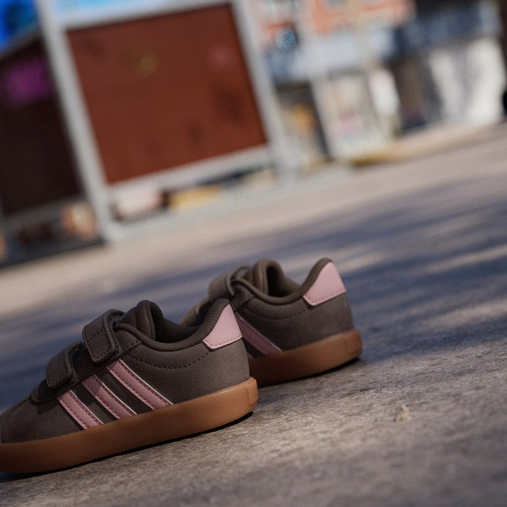 Adidas Kids' VL Court 3.0 Shoes - Earth Strata / Semi Frozen Turbo / Amber Gum - Image 9