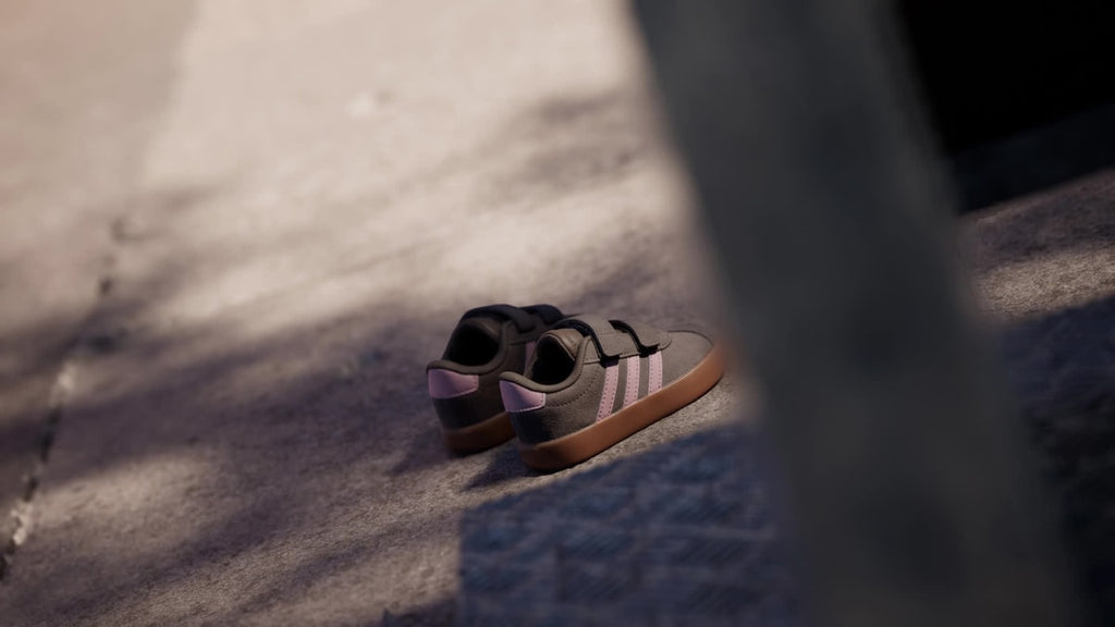 Adidas Kids' VL Court 3.0 Shoes - Earth Strata / Semi Frozen Turbo / Amber Gum - Image 2