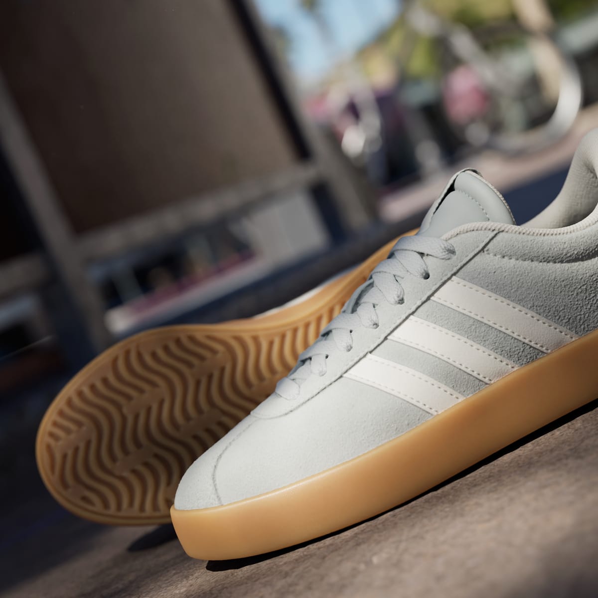 Adidas Women's VL Court 3.0 Shoes - Wonder Silver / Off White / Gum - Image 10