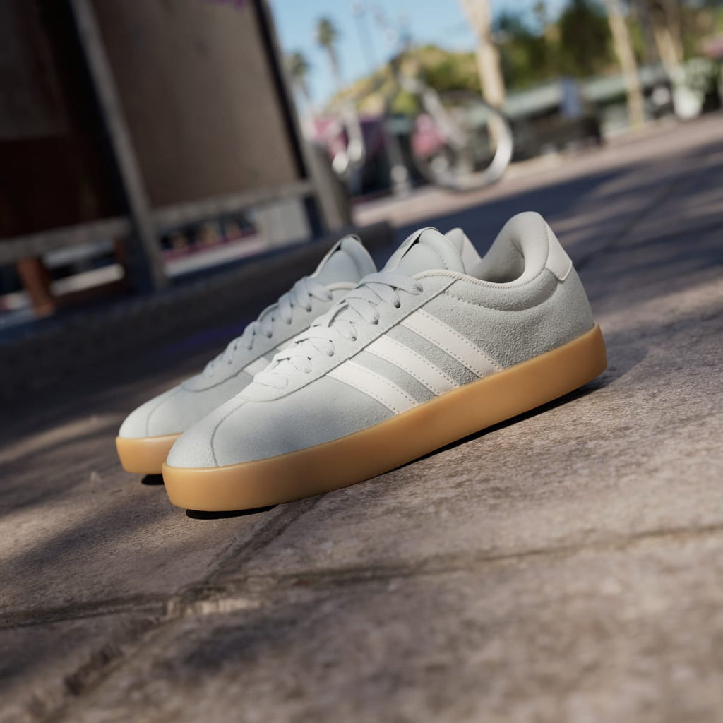 Adidas Women's VL Court 3.0 Shoes - Wonder Silver / Off White / Gum - Image 8