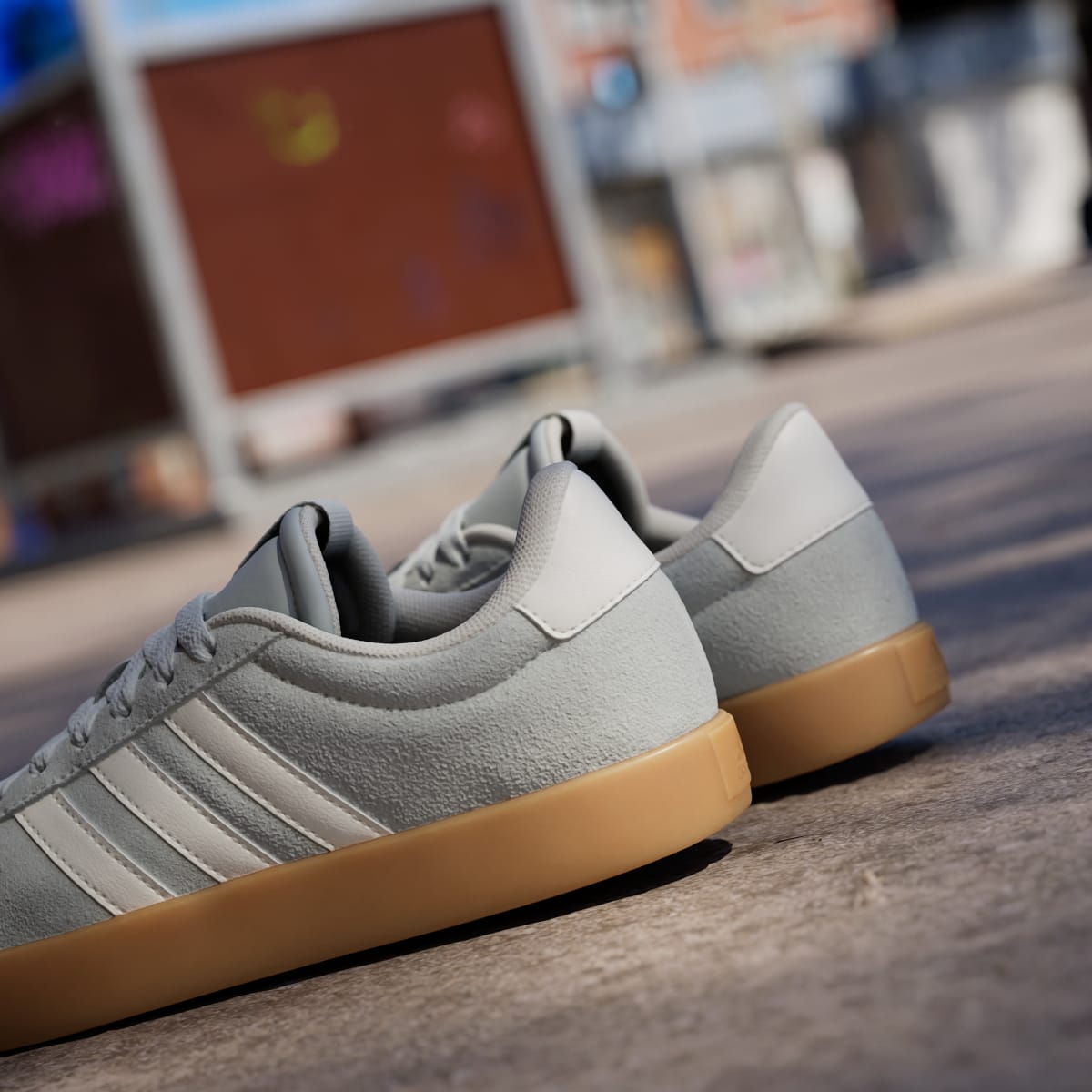 Adidas Women's VL Court 3.0 Shoes - Wonder Silver / Off White / Gum - Image 9