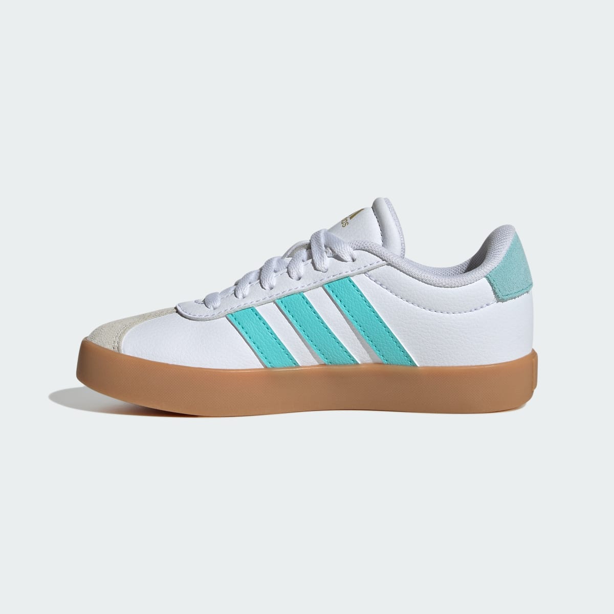 Adidas Kids' VL Court 3.0 Shoes Kids - Cloud White / Flash Aqua / Alumina - Image 6
