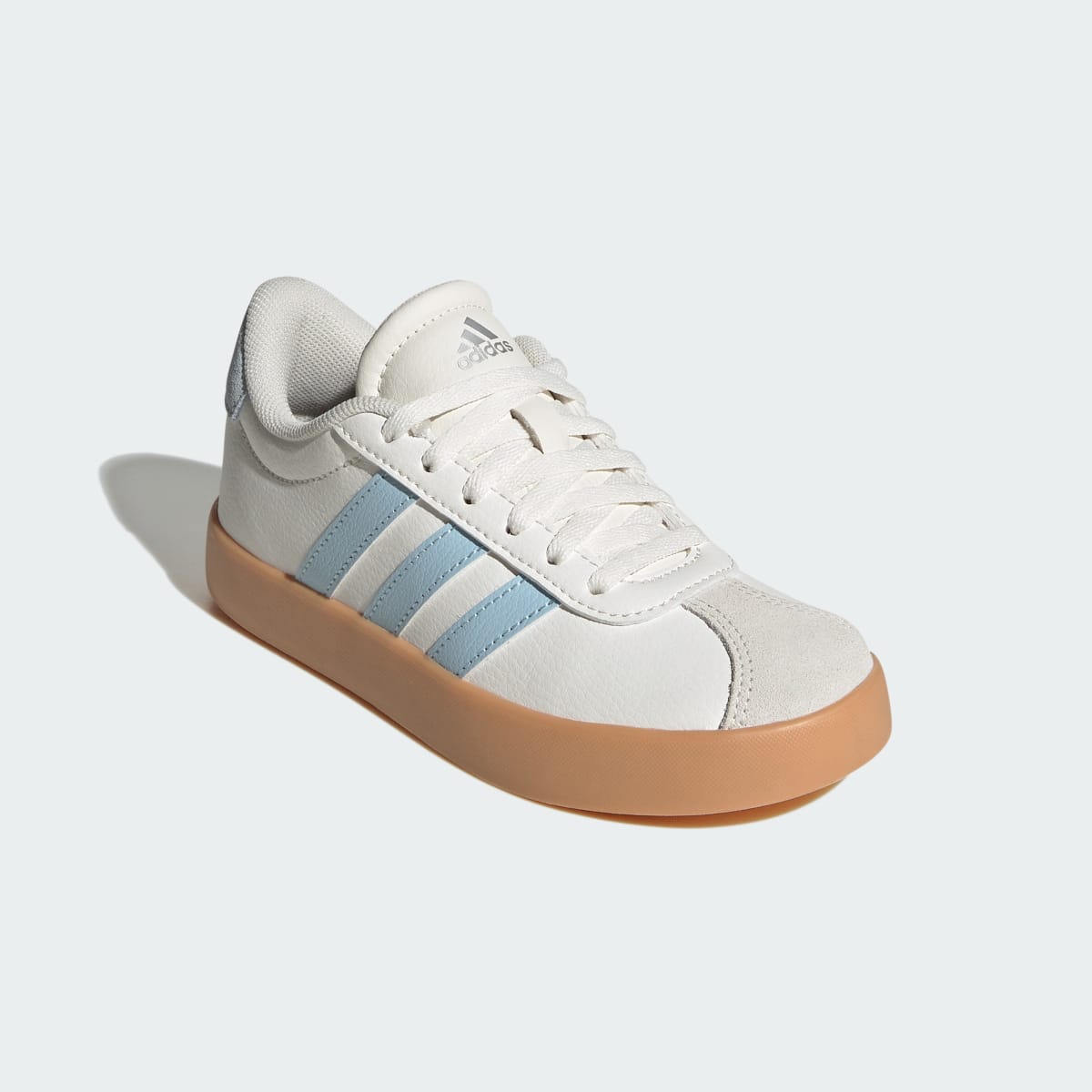 Adidas Kids' VL Court 3.0 Shoes Kids - Core White / Ice Blue / Gum - Image 4