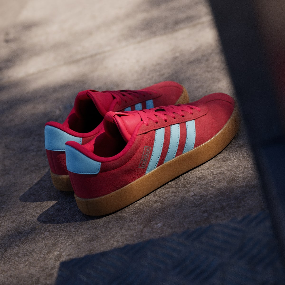 Adidas Women's VL Court 3.0 Shoes - Pure Ruby / Bliss Blue / Tech Grey Metallic - Image 6