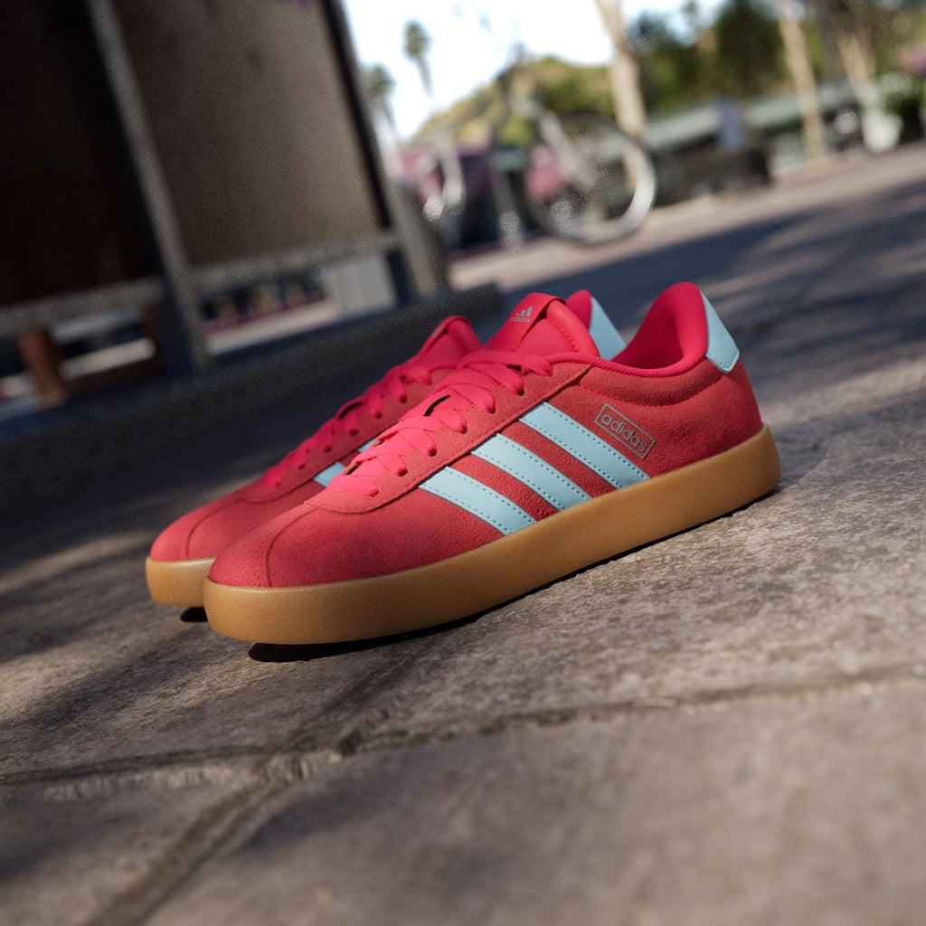Adidas Women's VL Court 3.0 Shoes - Pure Ruby / Bliss Blue / Tech Grey Metallic - Image 8