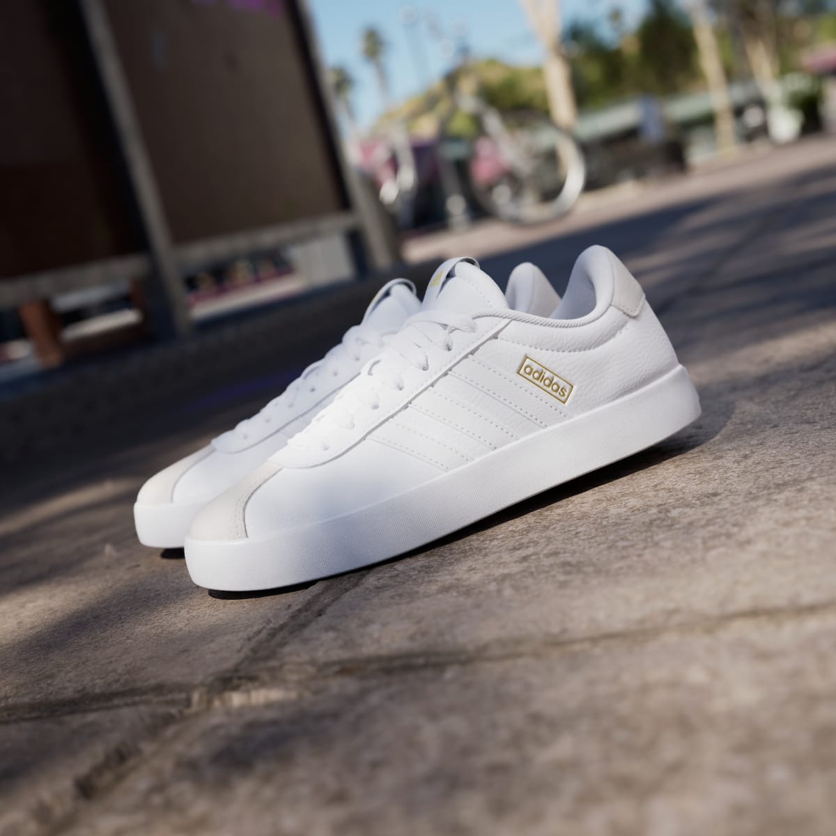 Adidas Women's VL Court 3.0 Shoes - Cloud White / Cloud White / Grey One - Image 8