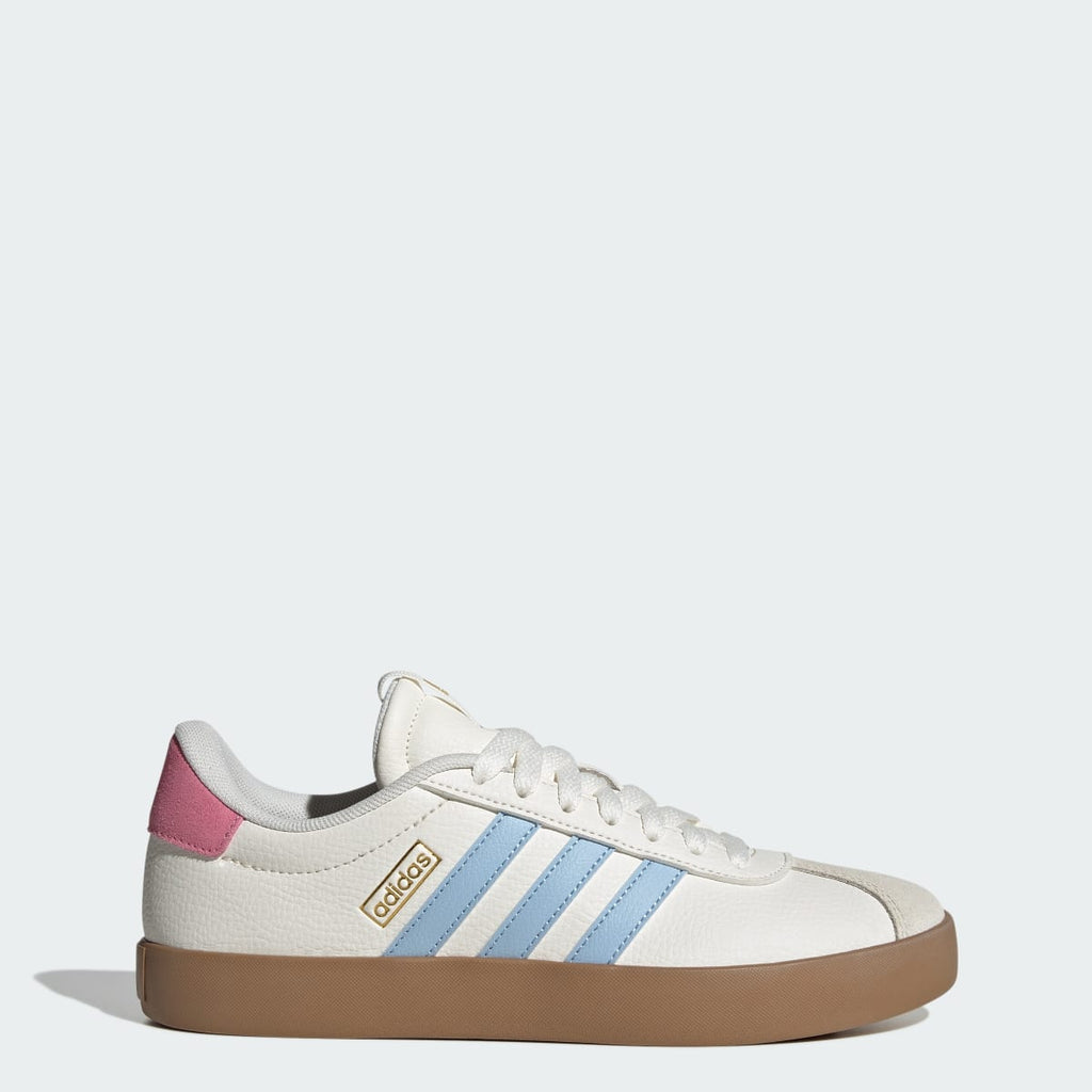 Adidas Women's VL Court 3.0 Shoes - Core White / Clear Sky / Bliss Pink - Image 1