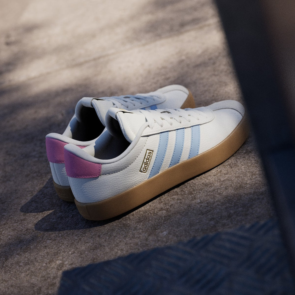Adidas Women's VL Court 3.0 Shoes - Core White / Clear Sky / Bliss Pink - Image 6