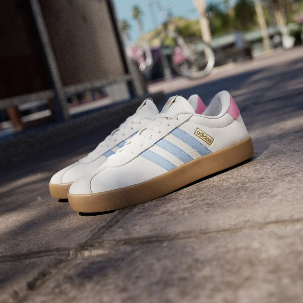 Adidas Women's VL Court 3.0 Shoes - Core White / Clear Sky / Bliss Pink - Image 8