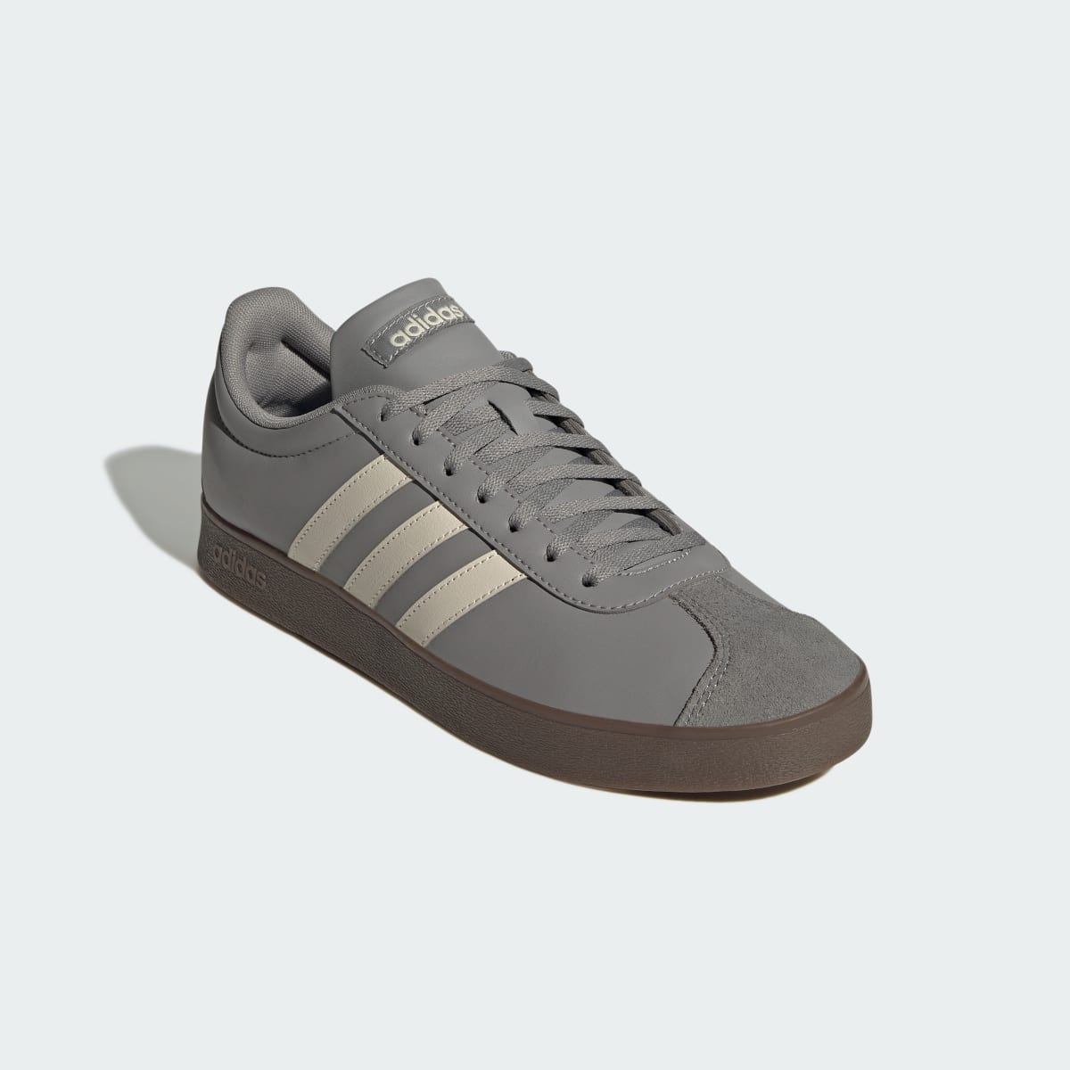 Adidas Men's VL Court Base Shoes - Charcoal Solid Grey / Alumina / Grey Four - Image 4