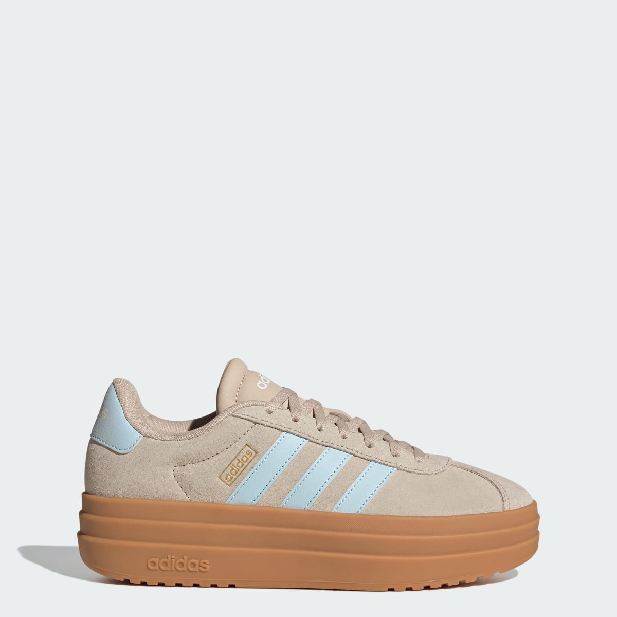 Adidas Women's VL Court Bold Shoes - Wonder Beige / Ice Blue / Gold Metallic - Image 1