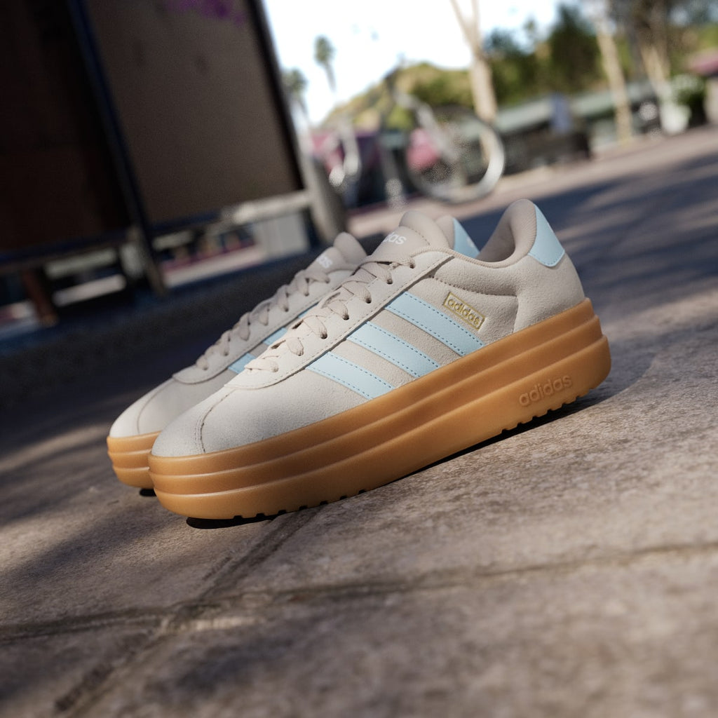 Adidas Women's VL Court Bold Shoes - Wonder Beige / Ice Blue / Gold Metallic - Image 8