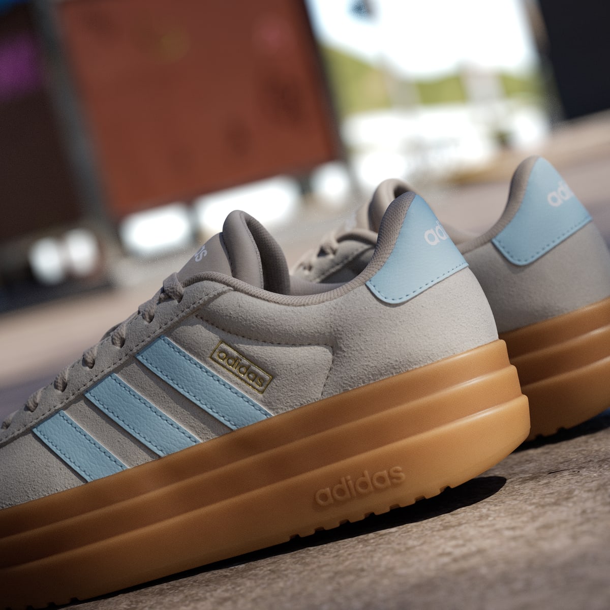 Adidas Women's VL Court Bold Shoes - Wonder Beige / Ice Blue / Gold Metallic - Image 9