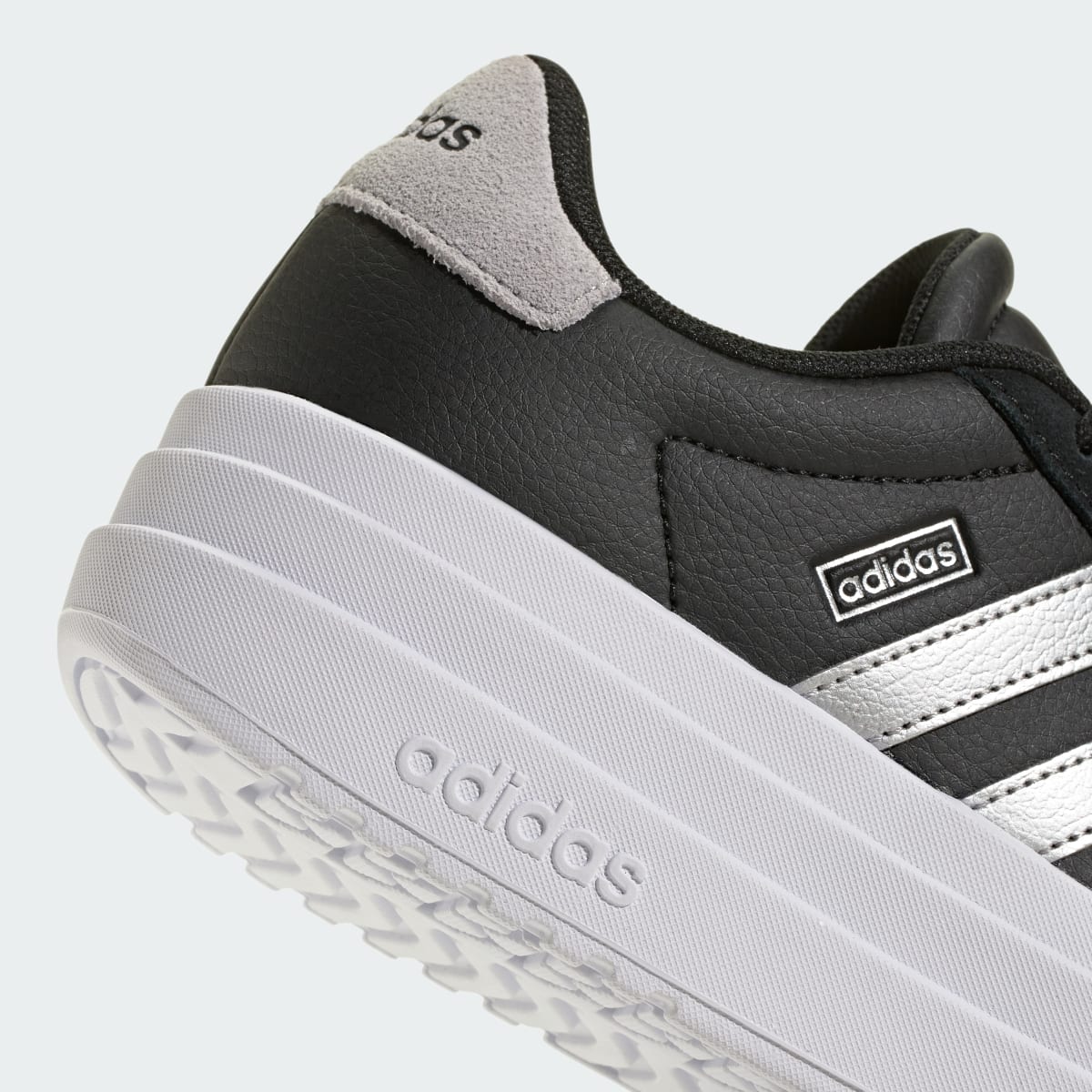 Adidas Kids' VL Court Bold Shoes Kids - Core Black / Silver Metallic / Cloud White - Image 9