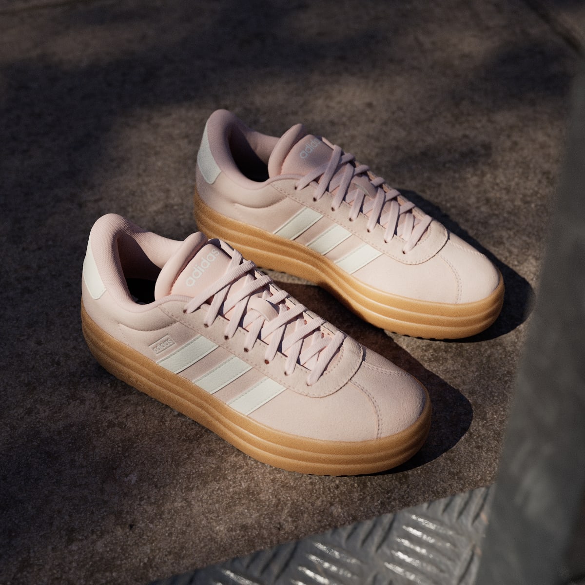 Adidas Women's VL Court Bold Shoes - Blush Pink / Off White / Gum - Image 5