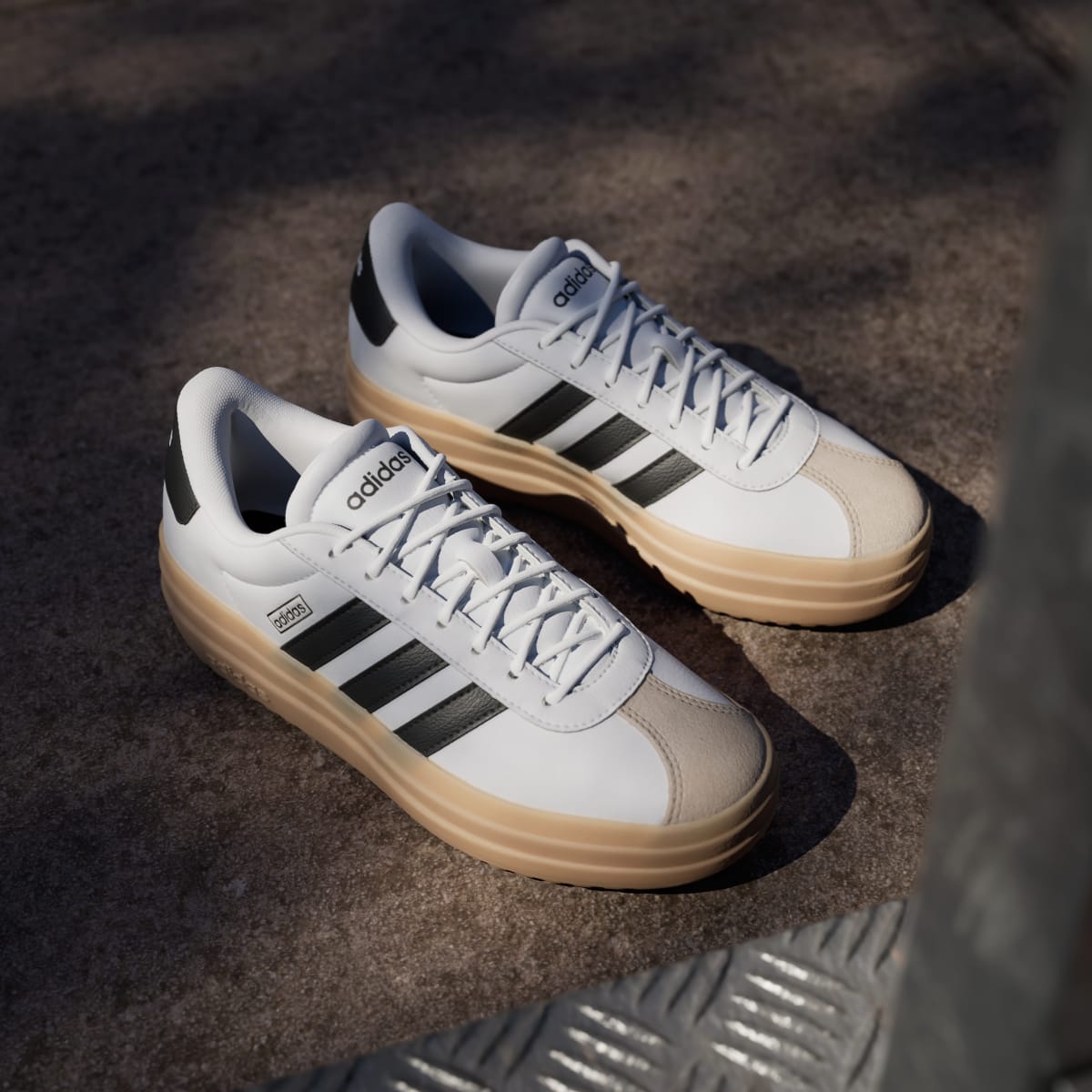 Adidas Women's VL Court Bold Shoes - Cloud White / Core Black / Wonder Beige - Image 5