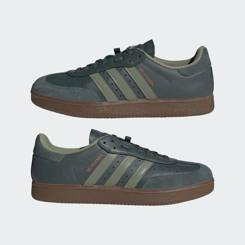 Adidas Men's Velosamba Leather Shoes - Legend Ivy / Tent Green / Thermal Gold Met. - Image 8