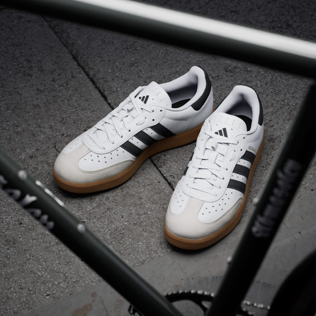 Adidas Men's Velosamba Leather Shoes - Cloud White / Core Black / Gold Metallic - Image 5