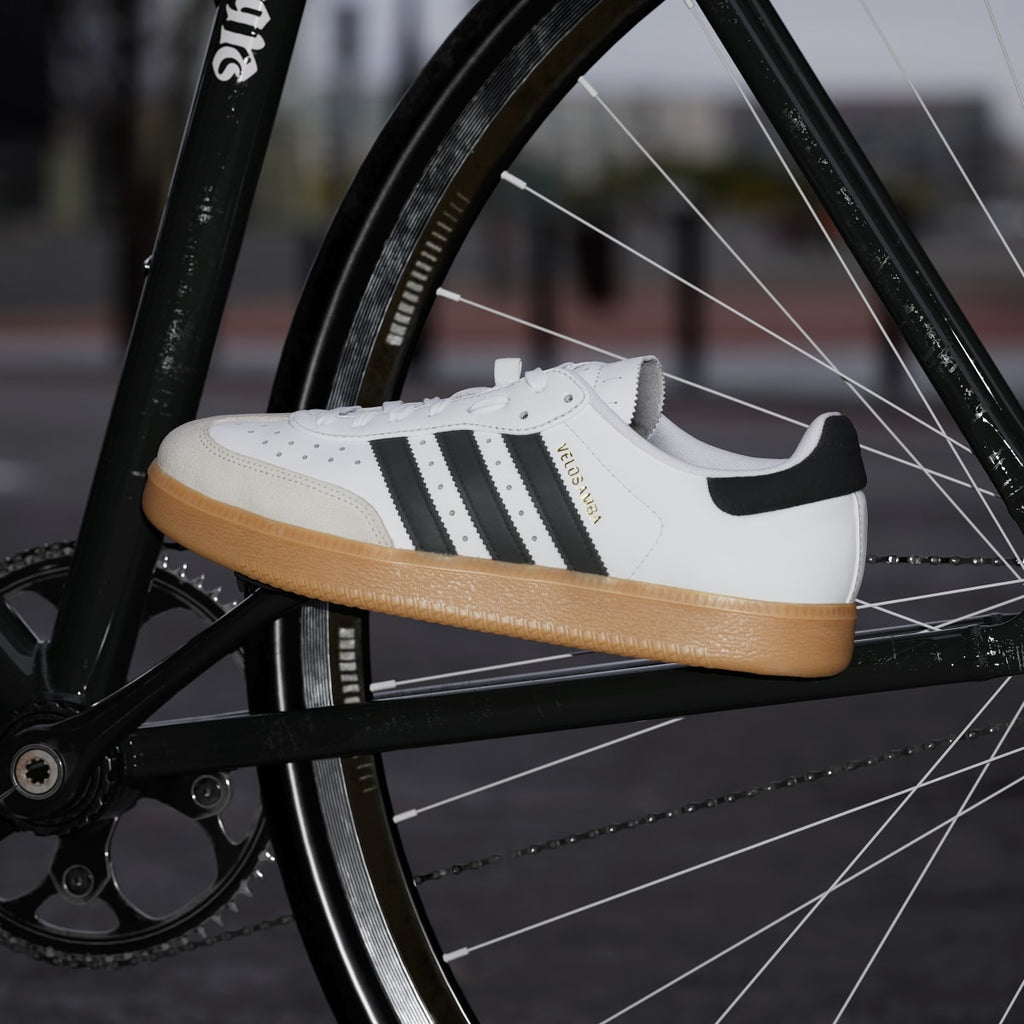Adidas Men's Velosamba Leather Shoes - Cloud White / Core Black / Gold Metallic - Image 6