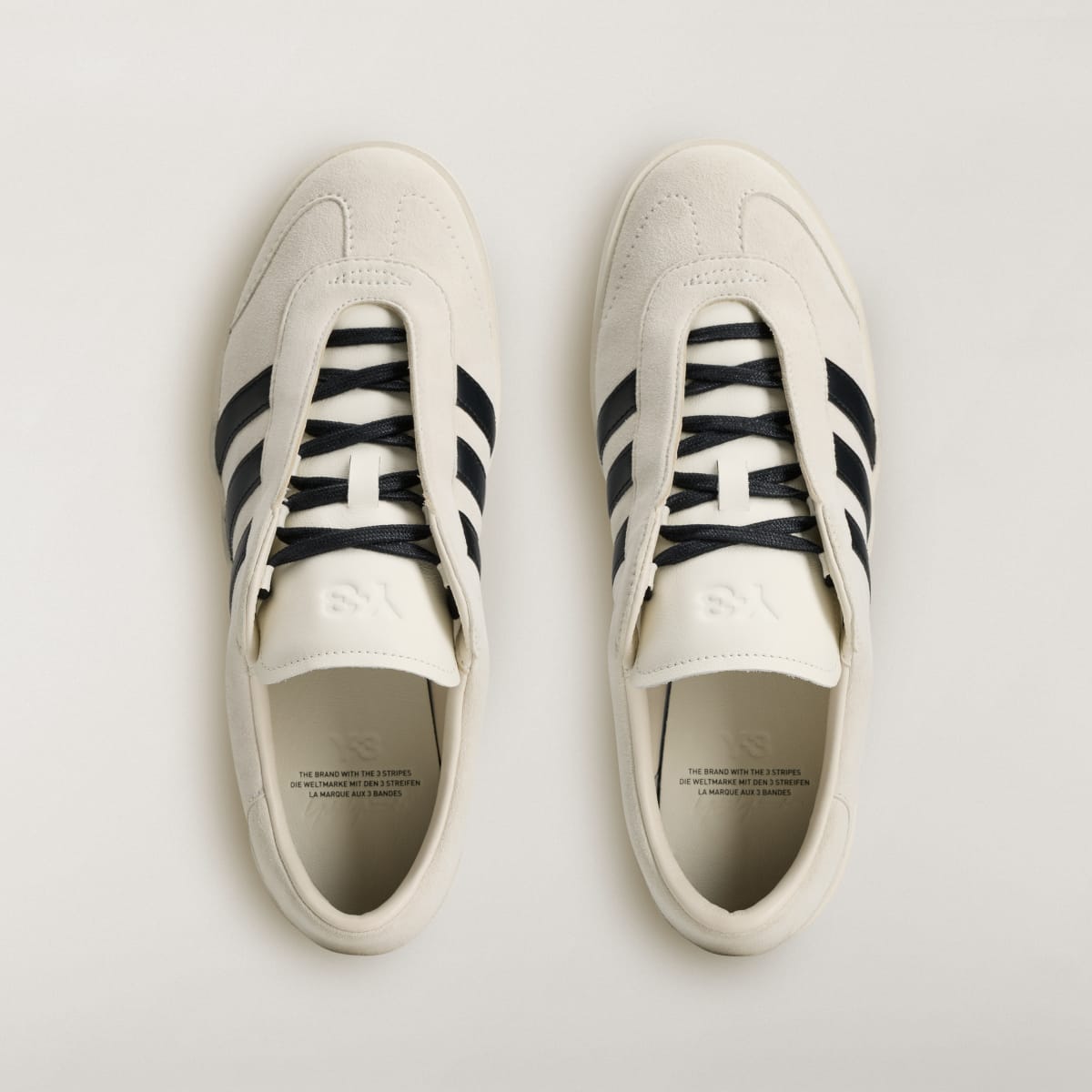 Adidas Men's Y-3 GAZELLE Shoes - Off White / Off White / Black - Image 3