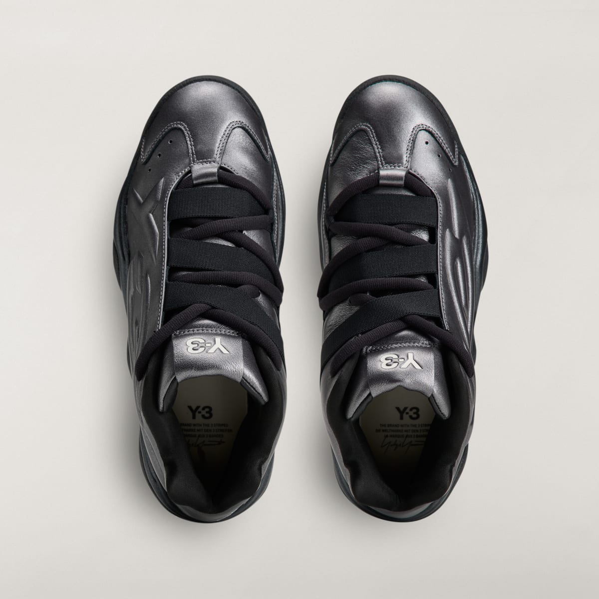 Adidas Women's Y-3 MEGABALL Sneakers - Silver Metallic / Silver Metallic / Black - Image 2