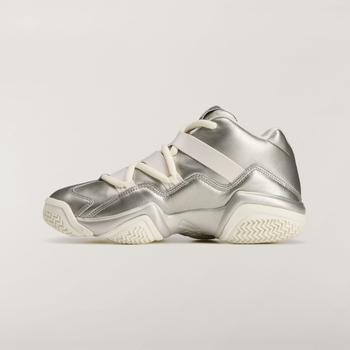 Adidas Men's Y-3 MEGABALL Trainers - Silver Metallic / Silver Metallic / Off White - Image 6