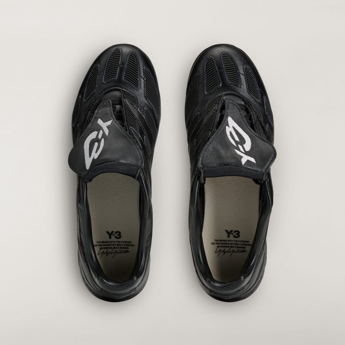 Adidas Women's Y-3 PREDATOR PRECISION Sneakers - Black / Black / Off White - Image 2