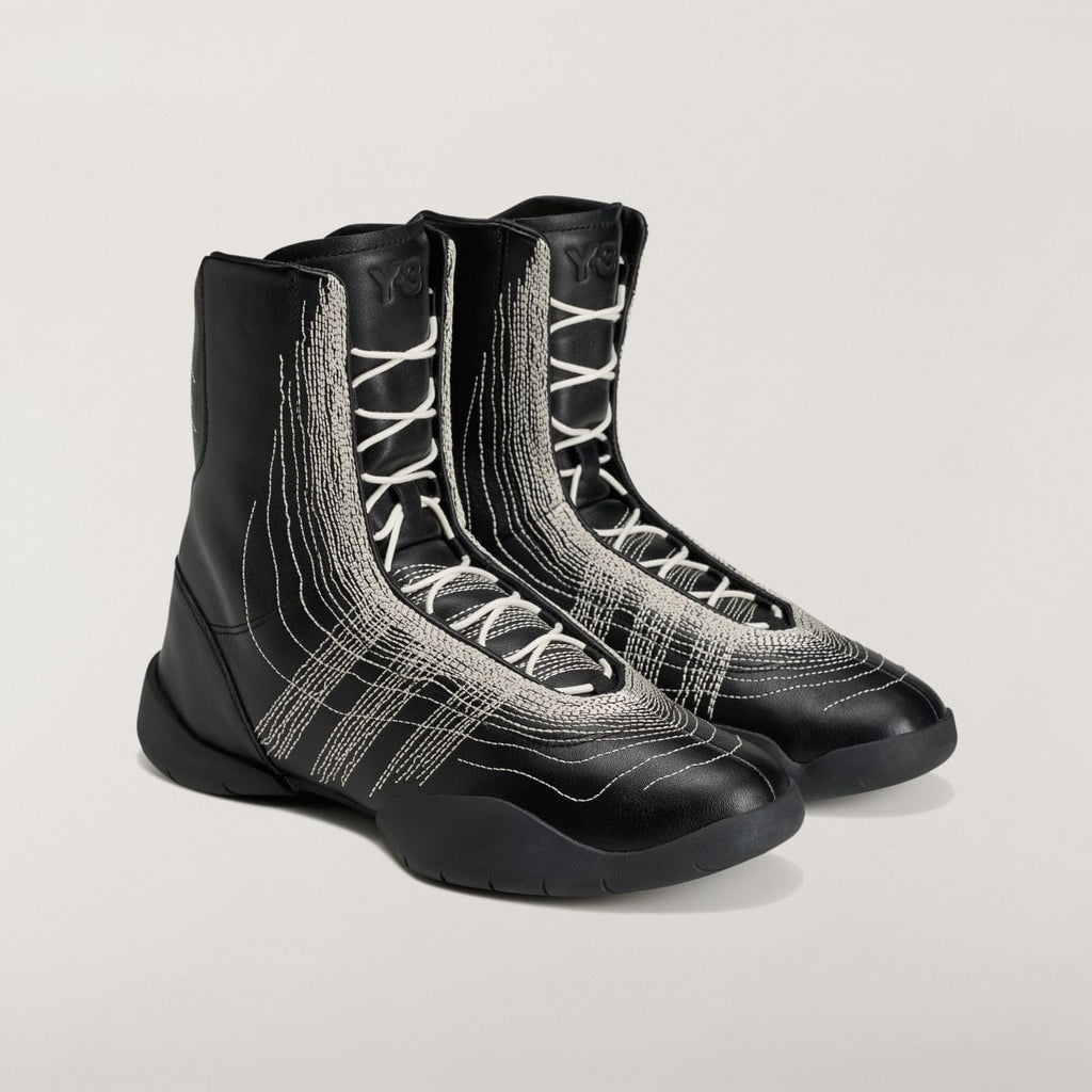 Adidas Men's Y-3 REGU HI Shoes - Black / Black / Alumina - Image 2
