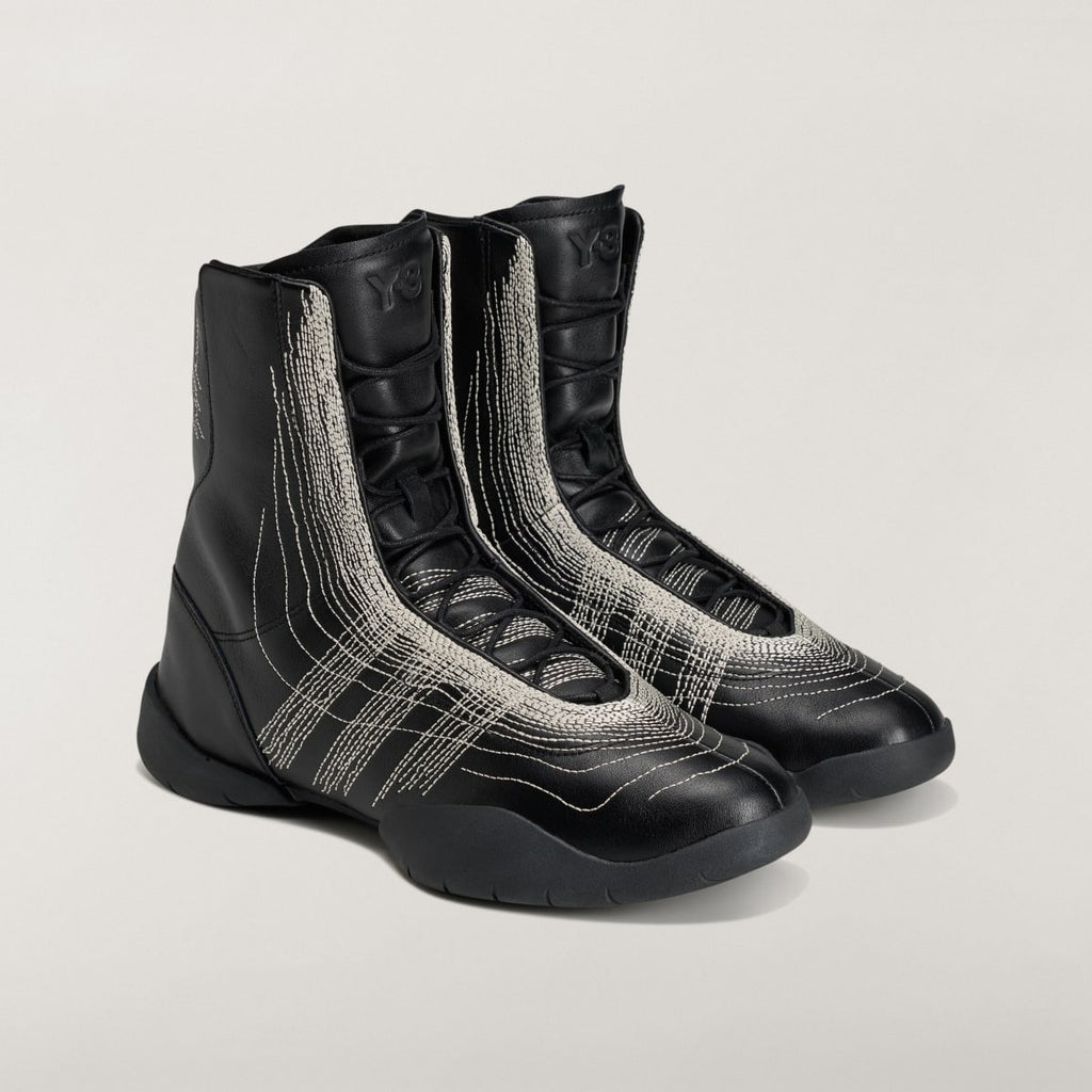 Adidas Men's Y-3 REGU HI Shoes - Black / Black / Alumina - Image 5