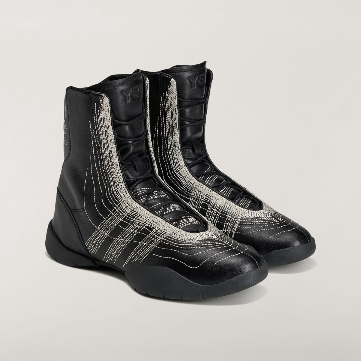 Adidas Men's Y-3 REGU HI Shoes - Black / Black / Alumina - Image 5
