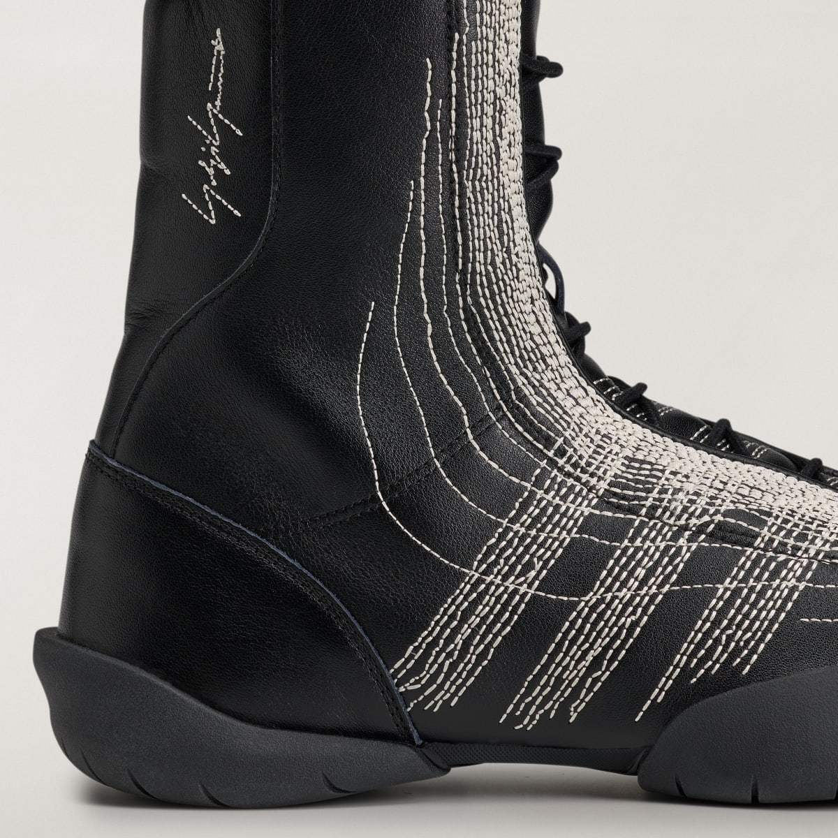 Adidas Men's Y-3 REGU HI Shoes - Black / Black / Alumina - Image 8