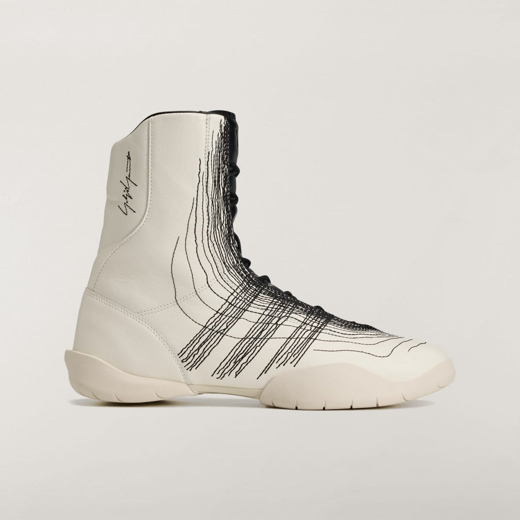 Adidas Men's Y-3 REGU HI Shoes - Off White / Black / Alumina - Image 1