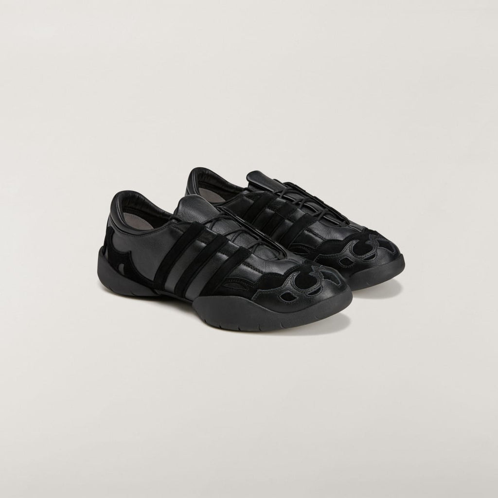 Adidas Women's Y-3 REGU LEATHER Shoes - Black / Black / Black - Image 4