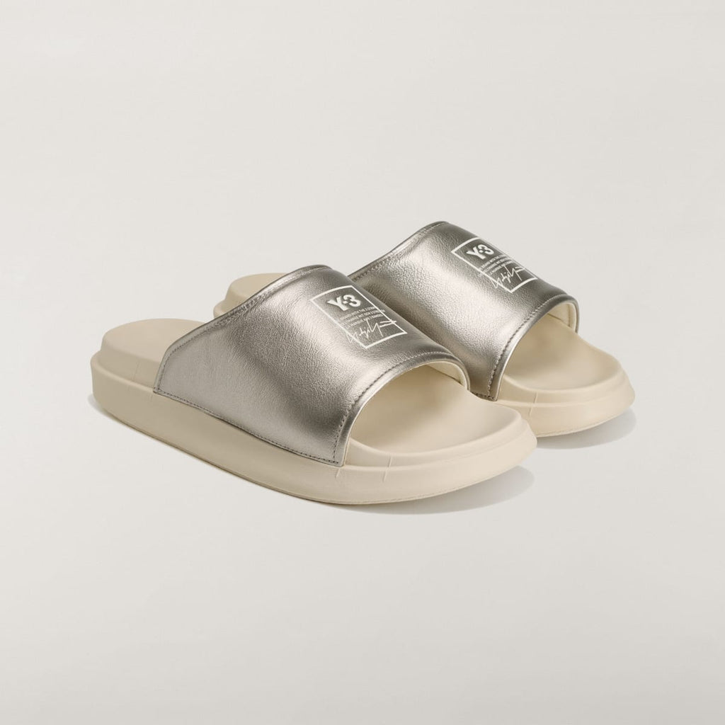 Adidas Men's Y-3 SLIDE SHOES - Silver Metallic / Silver Metallic / Alumina - Image 4