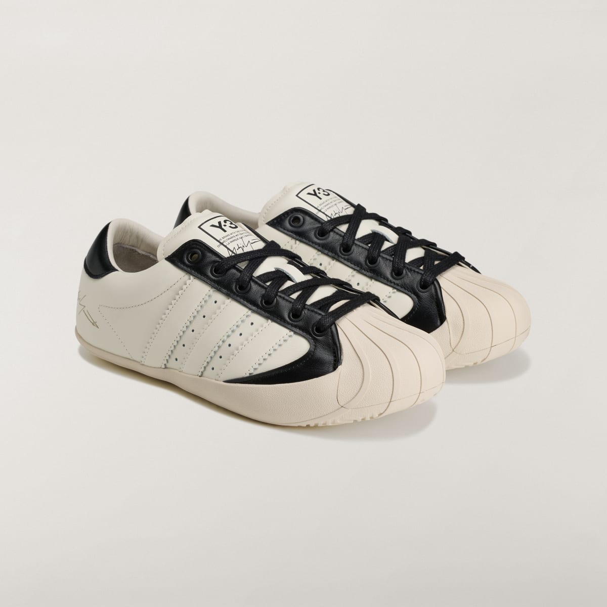 Adidas Men's Y-3 SUPERSTAR 3G Shoes - Off White / Black / Alumina - Image 2