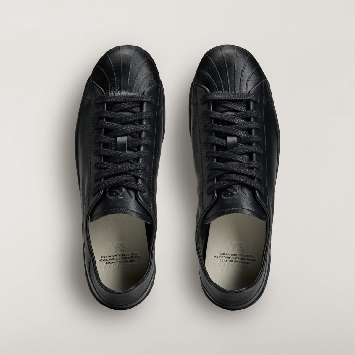 Adidas Women's Y-3 SUPERSTAR Sneakers - Black / Black / Black - Image 2