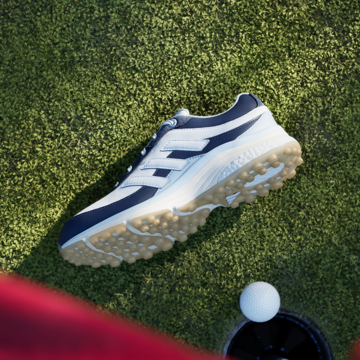 Adidas Women's Zoysia Spikeless Golf Shoes - Collegiate Navy / Cloud White / Crystal Sky - Image 7