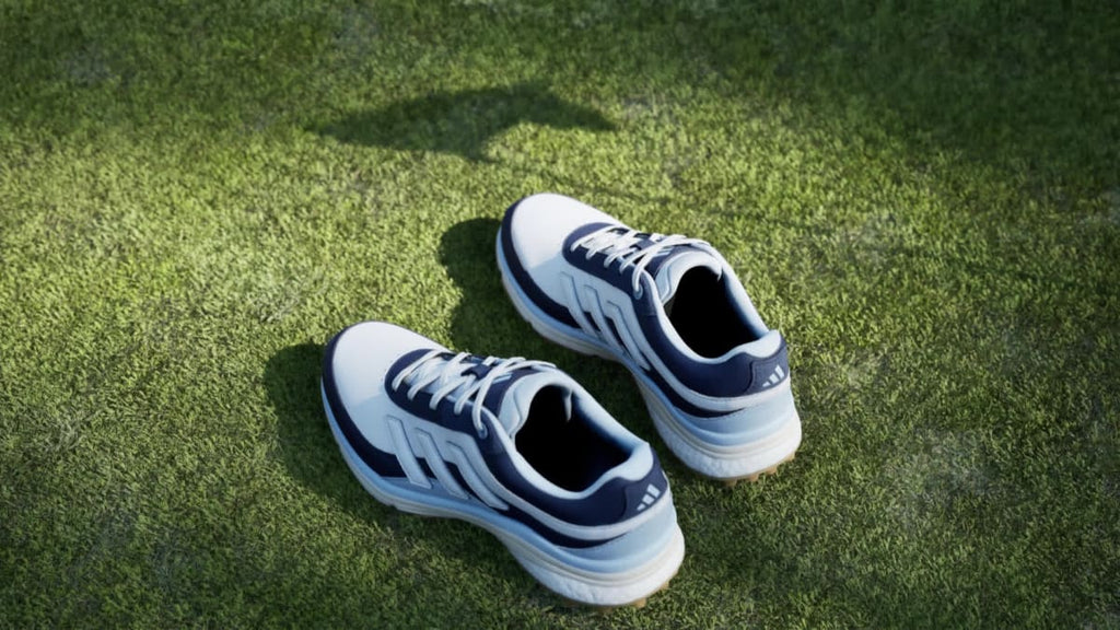 Adidas Women's Zoysia Spikeless Golf Shoes - Collegiate Navy / Cloud White / Crystal Sky - Image 2