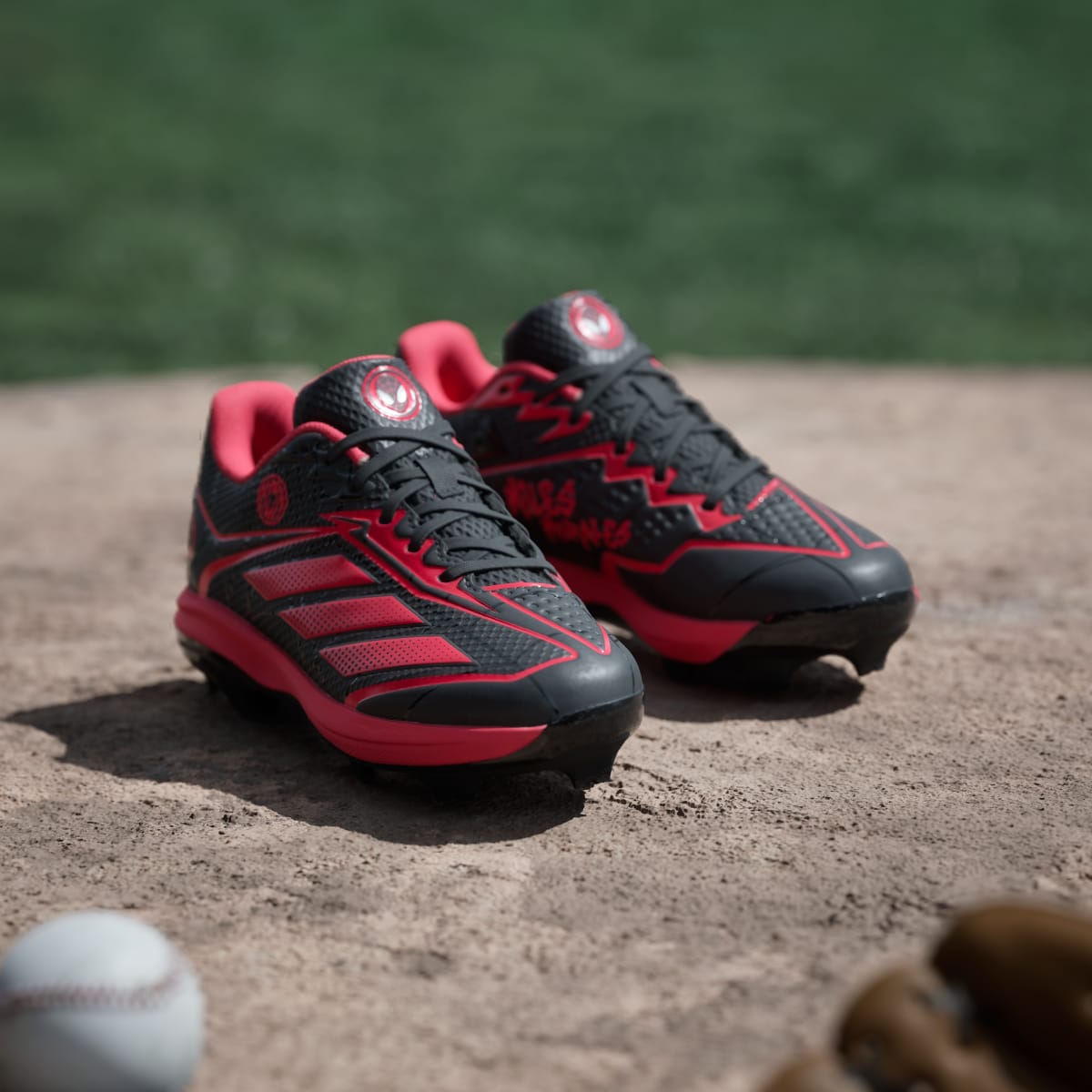 Adidas Kids' adidas Marvel Adizero Electric 2.0 TPU Kids Miles Morales Boots - Core Black / Semi Lucid Red / Semi Lucid Red - Image 5