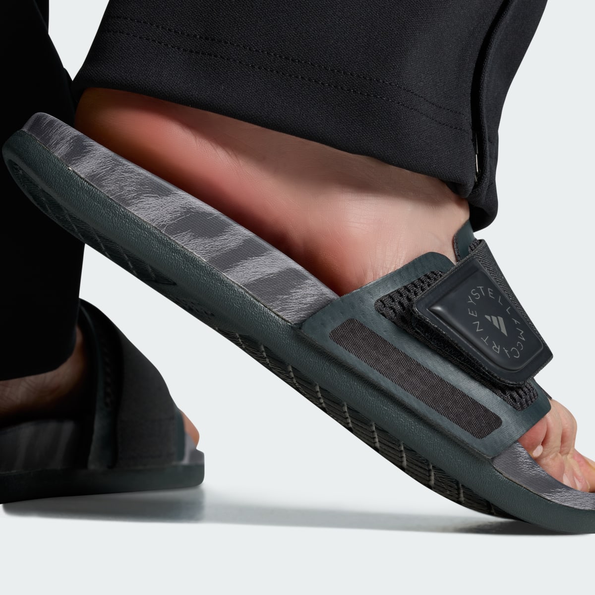 Adidas Women's adidas by Stella McCartney slide shoes - Carbon / Carbon / Carbon - Image 1
